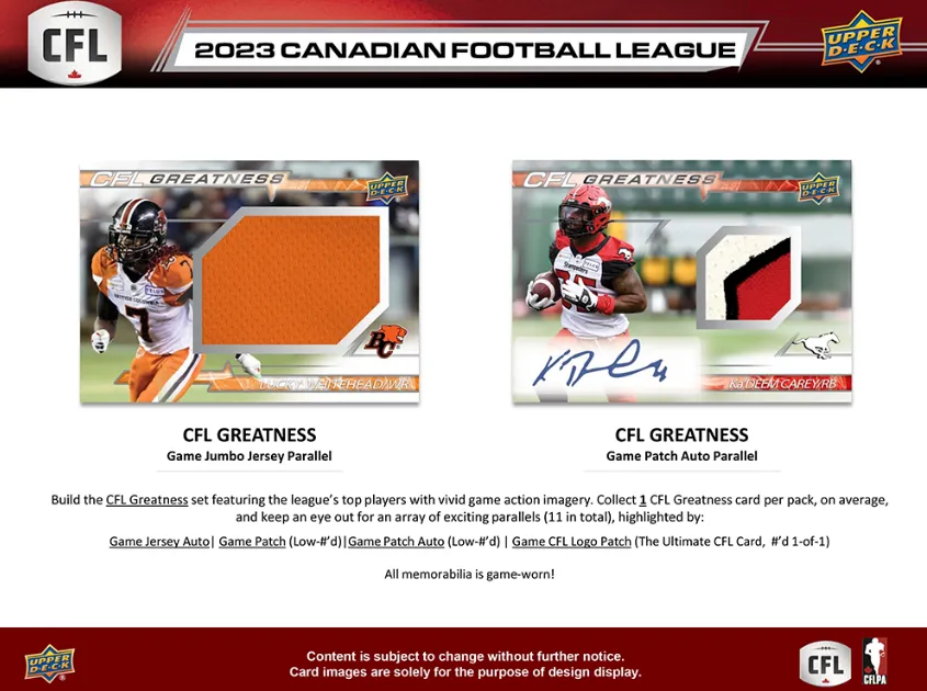 2023 Upper Deck CFL Football Hobby Box 8 Packs Per Box 12 Cards Per Pack