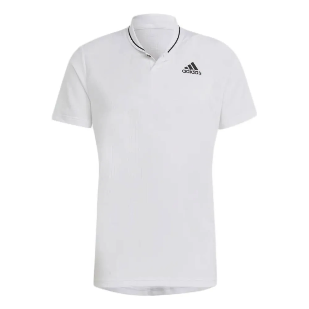 Adidas Men's Ribbed Club Polo Shirt (White/Black)