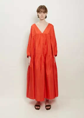 Airi Silk Habutai Maxi Dress — Tomato