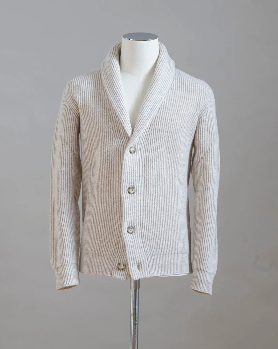 Altea Wool & Cashmere Shawl Cardigan / Light Beige