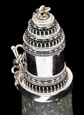 Antique Roman Glass Perfume Scents Bottle Sterling Silver 925