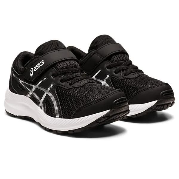 Asics Contend 8 PS Kids Black White   