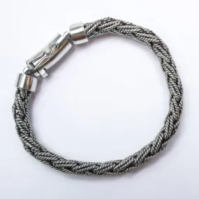 Braided Silver Bracelet, Handmade Jewelry, Gift