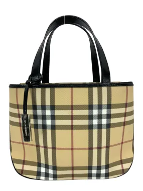 Burberry Nova Check Canvas Small Tote Bag