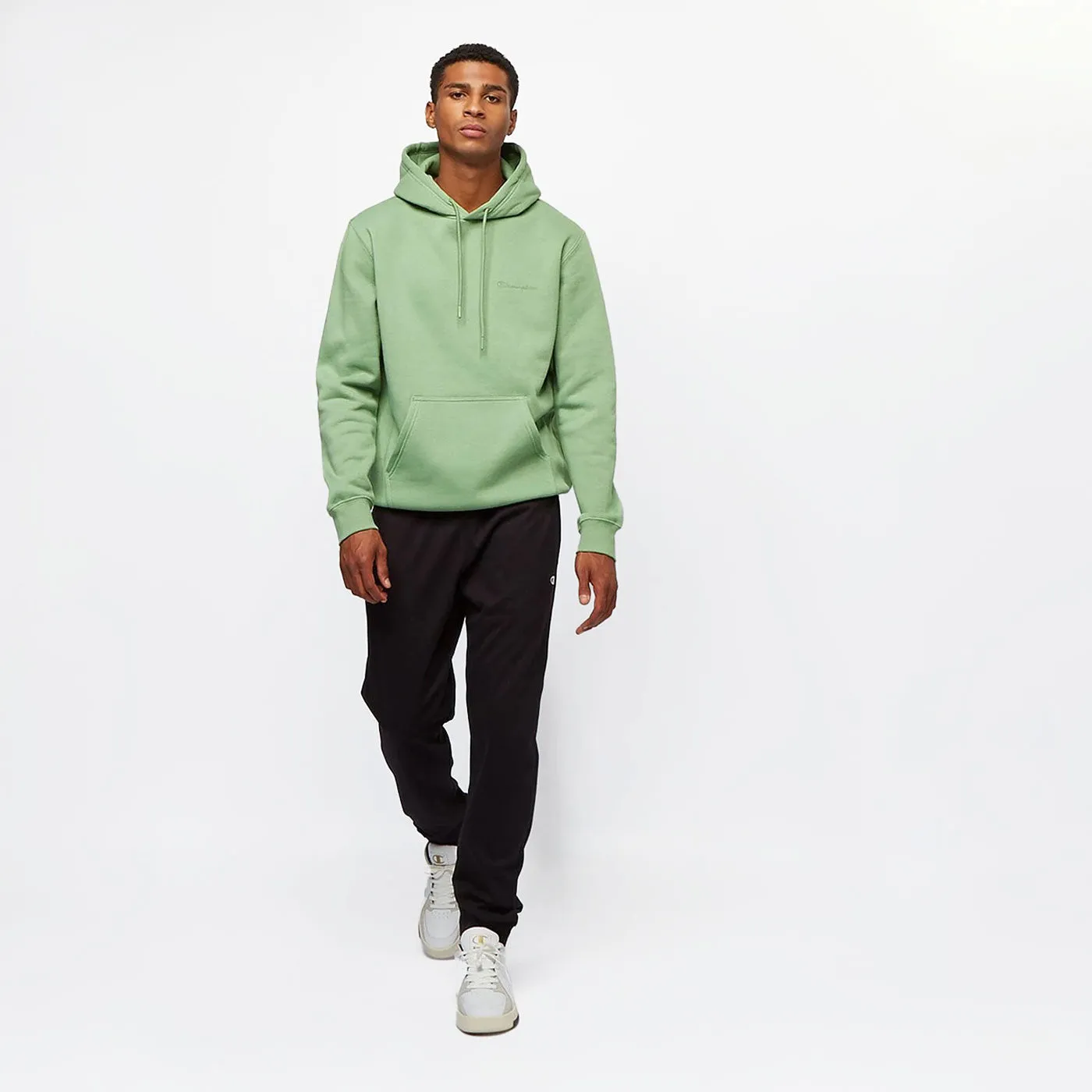 Champion Legacy Hoodie Small Script Logo Fleece 218287 Green