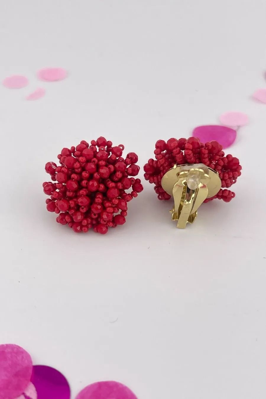 Clip On Pom Earrings