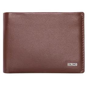 Compact Bifold Leather Wallet RFID Safe Hickory Brown