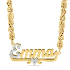 Double Plated Name Necklace Emma with Xoxo chain