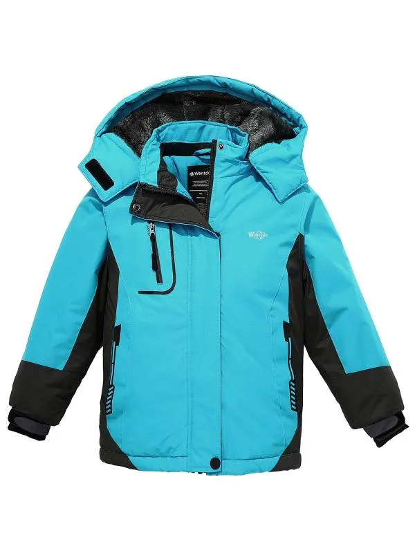 Girl's Waterproof Fleece Winter Snow Coat Warm Raincoats