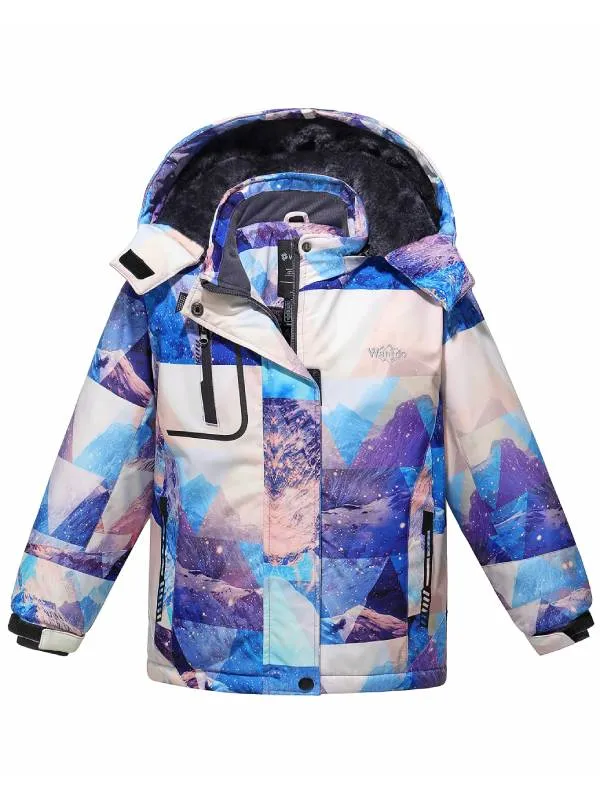 Girl's Waterproof Fleece Winter Snow Coat Warm Raincoats