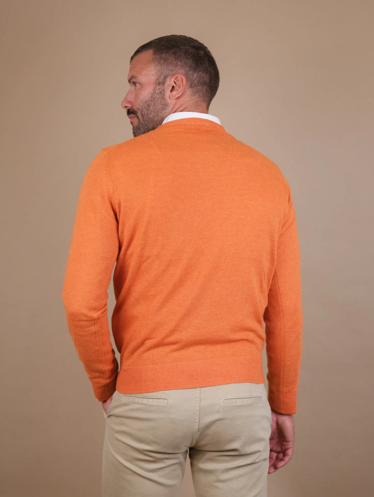 GIROCOLLO IN LANA MISTO CASHMERE ARANCIONE