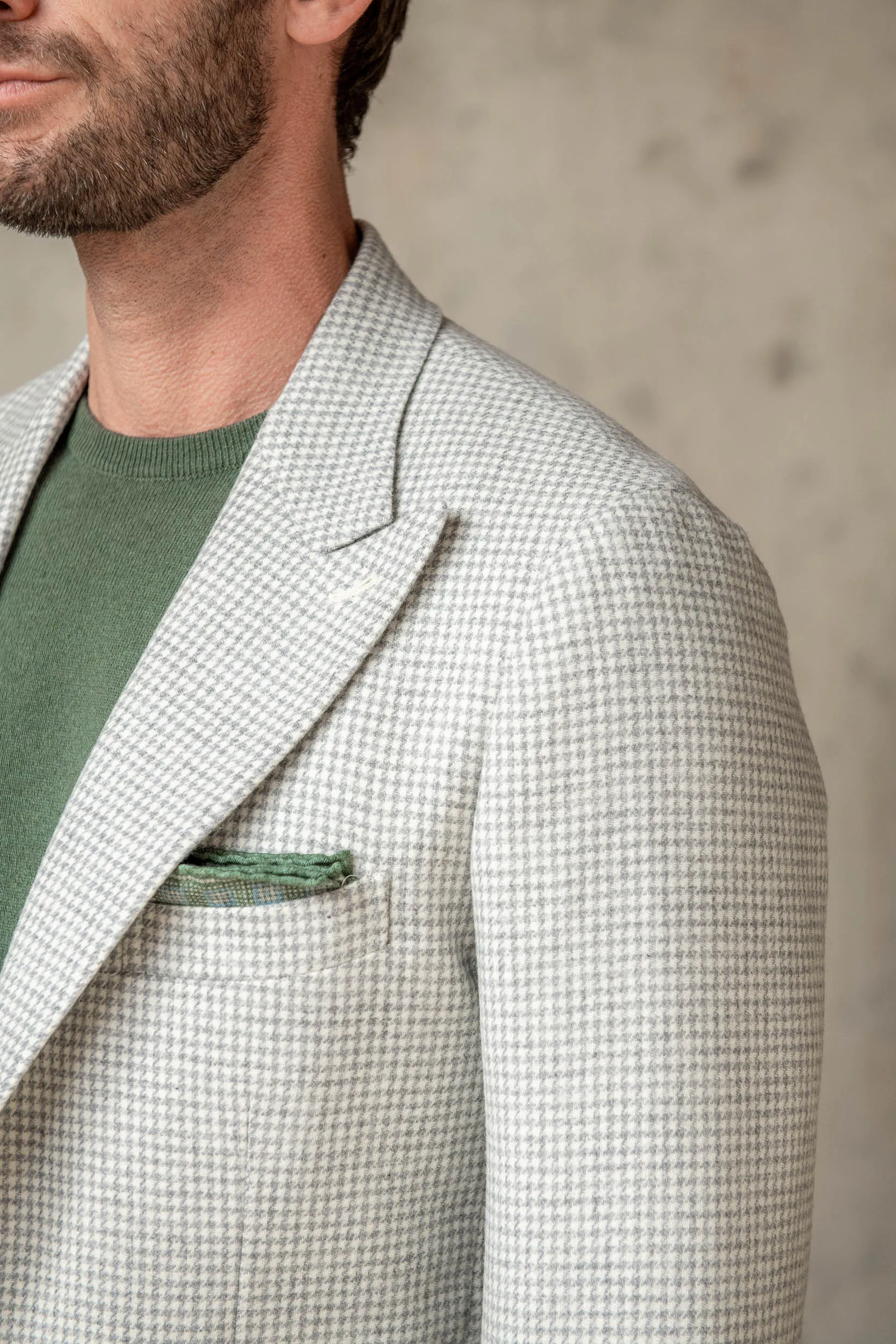 Light grey houndstooth jacket "Soragna Collection" - Made in Italy