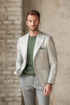 Light grey houndstooth jacket "Soragna Collection" - Made in Italy