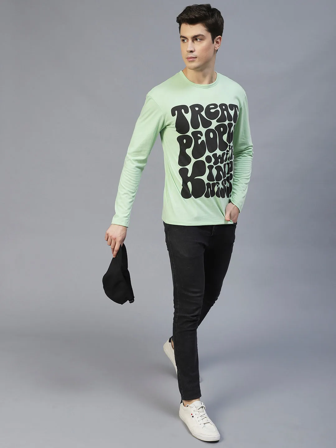 Mint Green Printed Oversize T-Shirt