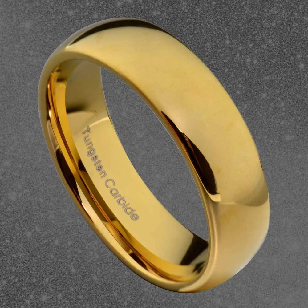 MRoyale™ Men's Tungsten Carbide Silver/Gold Ring - 18k Gold Plated (2-8mm Thick)