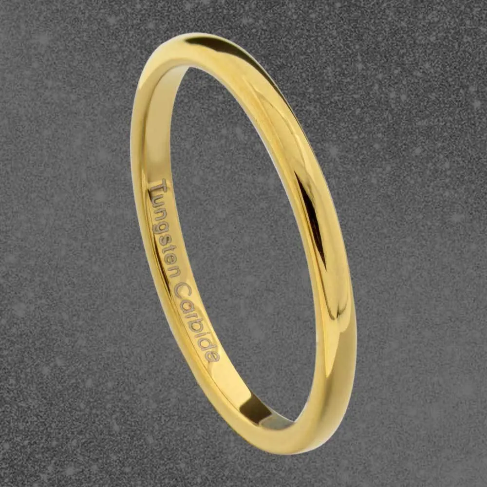 MRoyale™ Men's Tungsten Carbide Silver/Gold Ring - 18k Gold Plated (2-8mm Thick)