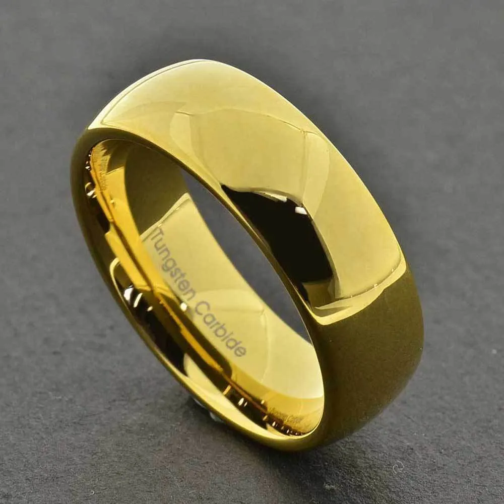 MRoyale™ Men's Tungsten Carbide Silver/Gold Ring - 18k Gold Plated (2-8mm Thick)