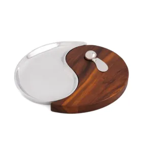 Nambe Yin Yang Cheeseboard With Spreader