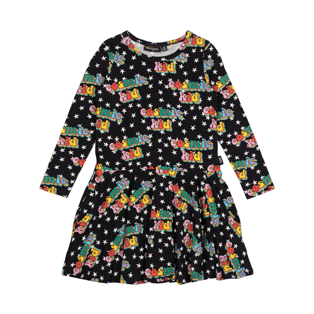 Rock Your Baby Cosmic Kid LS Drop Waist Dress