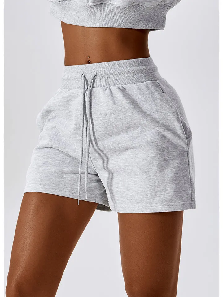 Sportshorts mit Kordelzug und gesmokter Taille