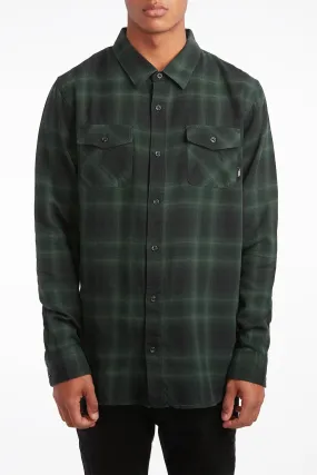 Vans Guys Green Monterey II Flannel Long Sleeve Shirt