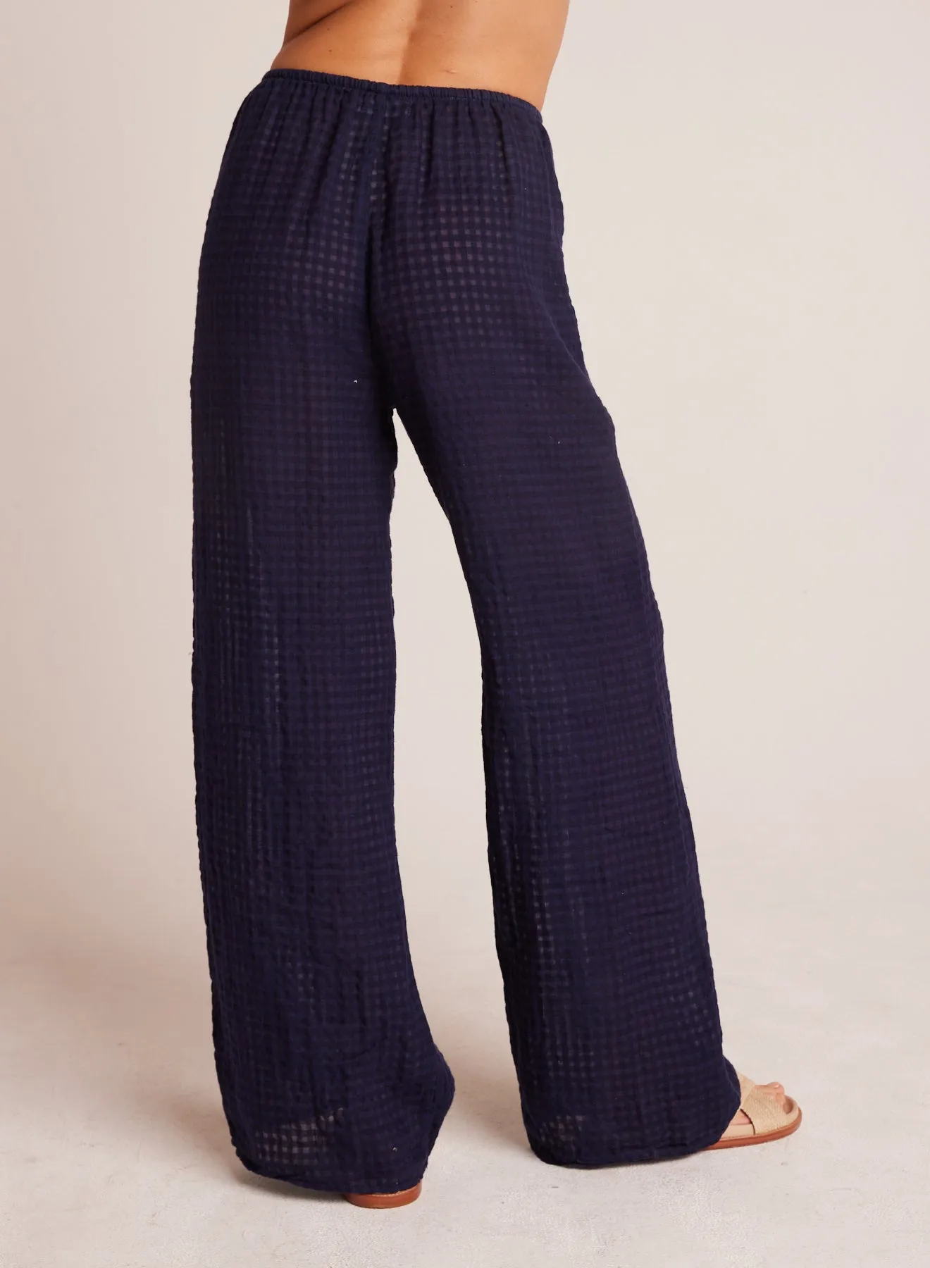 Wide Leg Pocket Beach Pant - Tropic Navy