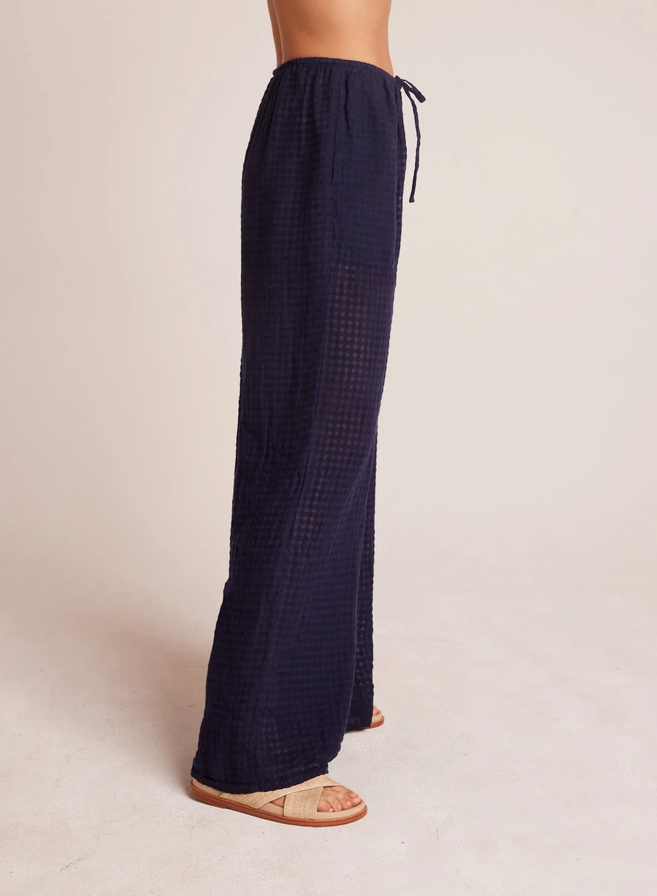 Wide Leg Pocket Beach Pant - Tropic Navy