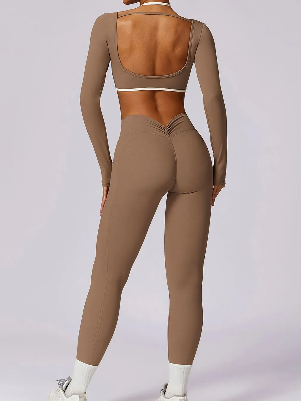 ZASUWA Female Backless Halter V-shaped Waist Quick Dry Tracksuit