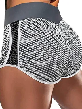 ZASUWA Female Contrast Color Scrunch Bum Tiktok Spandex Gym Booty Shorts